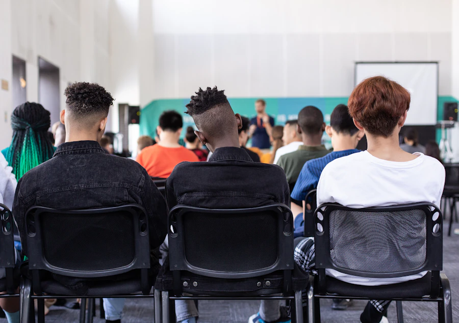 Students seated in a group session