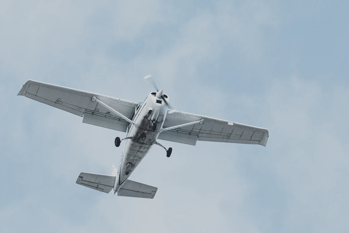 Training aircraft flying overhead