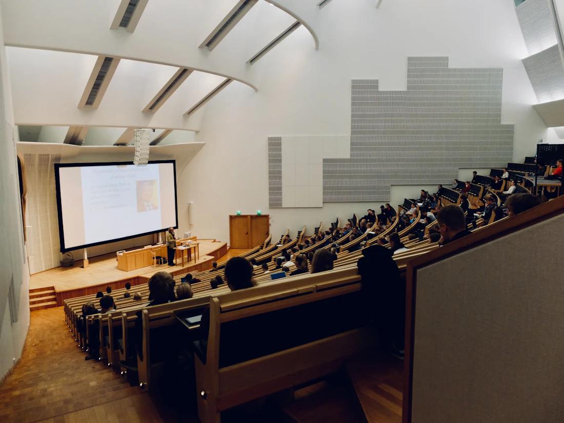 A lecture hall during a guest session