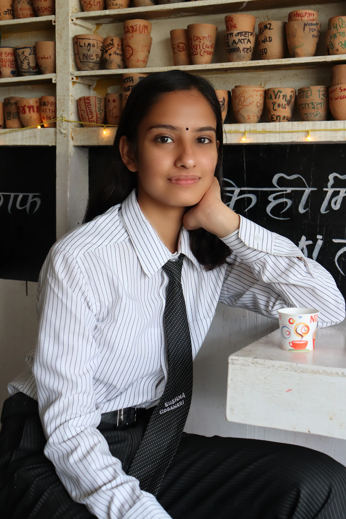 Student in school uniform